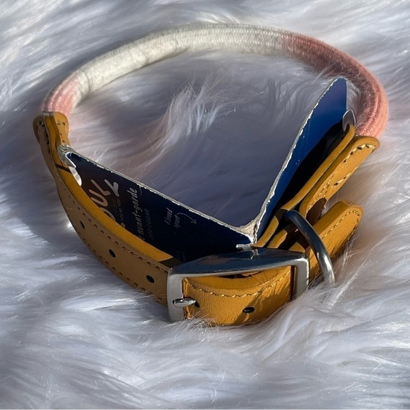 NWT Youly Faux Leather & Rope Tie Dye Dog Collar Size Medium 15โ-18โ - Picture 3 of 12